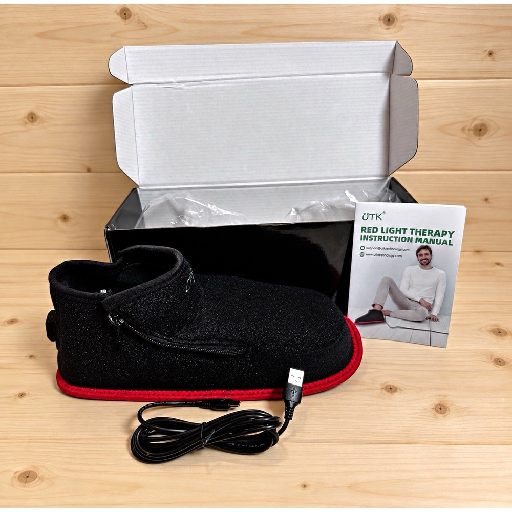 UTK Red & Infrared Light Therapy Foot Wrap Boot, Portable USB Powered, [D]